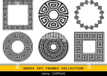 Anciens motifs de cadres grecs, ensemble de frontières antiques de la Grèce Illustration de Vecteur