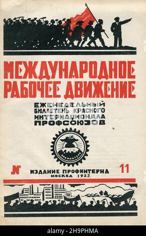 Couverture du magazine russe 'mouvement international du travail' (russe: Международное рабочее движение), №11 1927. Banque D'Images