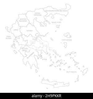 Grèce - carte des administrations décentralisées Illustration de Vecteur