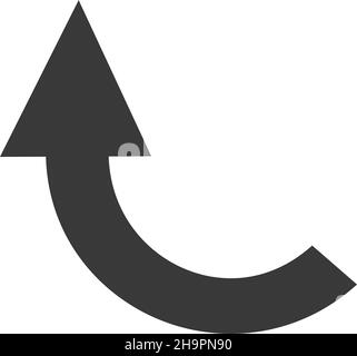 Flèche courbée vers le haut.Signe de pointage gauche.Symbole de retour Illustration de Vecteur