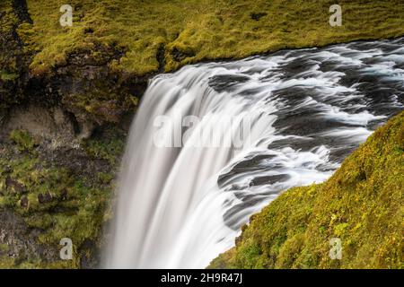 Cascade de Skogafoss, Skogafoss, Skogar, Ring Road, Sudurland,Islande du Sud, Islande Banque D'Images