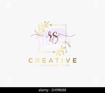 Logo RS féminin.Utilisable pour les logos nature, salon, Spa, cosmétique et Beauté.Elément de modèle de logo Flat Vector. Illustration de Vecteur