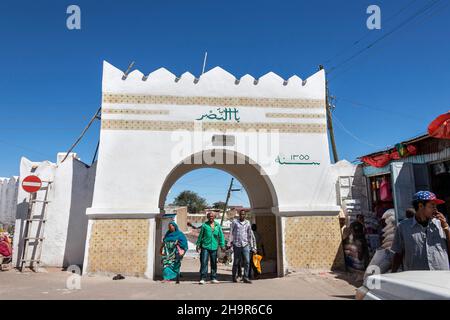 Porte de la ville, vieille ville, Harar, Éthiopie Banque D'Images