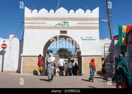 Porte de la ville, vieille ville, Harar, Éthiopie Banque D'Images