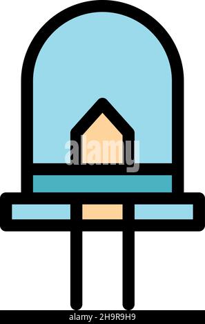 Icône de composant de diode.Contour diode composante vecteur icône couleur plat isolé Illustration de Vecteur