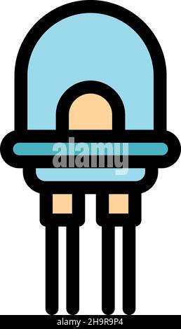 Icône de diode de polarité.Contour de polarité diode vecteur icône couleur plat isolé Illustration de Vecteur