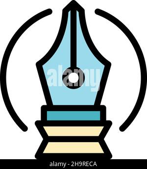 Icône de bille.Contour de l'icône de vecteur de bille couleur isolée à plat Illustration de Vecteur