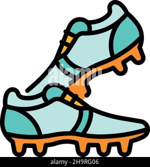 Icône chaussures de football Spikes.Outline Spikes chaussures de football Vector icône couleur plat isolé Illustration de Vecteur