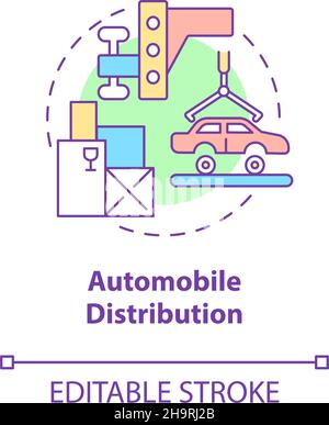 Icône de concept de distribution automobile Illustration de Vecteur