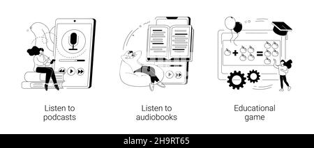 Ressources pédagogiques illustrations vectorielles abstraites de concept. Illustration de Vecteur