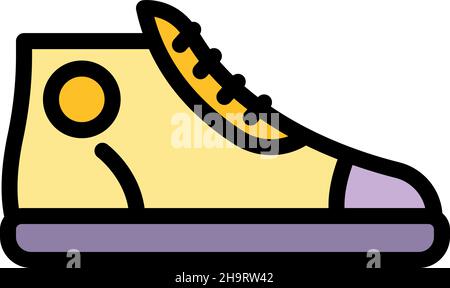 Icône de la sneaker Adidas.Outline adidas sneaker vecteur icône couleur plate isolé Illustration de Vecteur