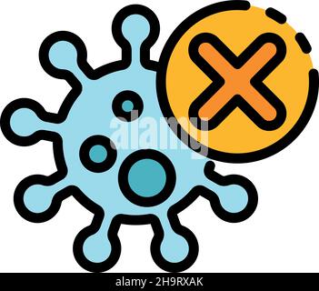 Aucune icône de virus.Contour aucun vecteur de virus icône couleur isolé à plat Illustration de Vecteur