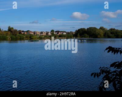 Vue sur le lac, Petersfield Heath, Hampshire, Royaume-Uni Banque D'Images