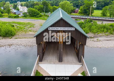 Pont couvert de Blenheim, Blenheim, NY 12131 Banque D'Images