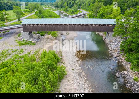 Pont couvert de Blenheim, Blenheim, NY 12131 Banque D'Images
