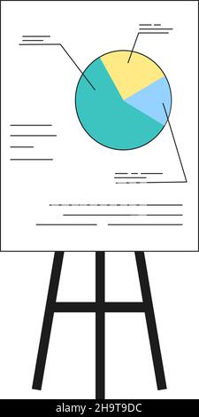 Diagramme circulaire sur le tableau de conférence.Concept de présentation Illustration de Vecteur