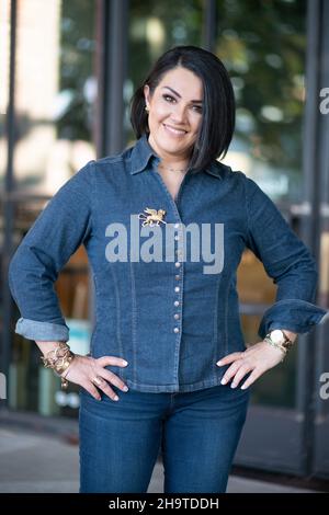 Austin, Texas, États-Unis.5th octobre 2021.Austin, Texas - Joy Diaz en course pour le gouverneur du Texas.(Credit image: © Sandra Dahdah/ZUMA Press Wire) Banque D'Images