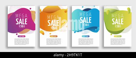 Dynamique moderne fluide mobile pour les bannières de vente flash.Modèle de bannière de vente Illustration de Vecteur