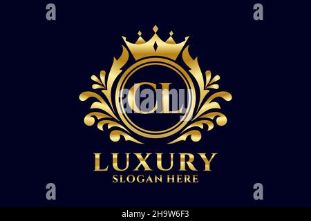 Modèle de logo CL Letter Royal Luxury en illustration vectorielle pour les projets de marque de luxe et autres illustrations vectorielles. Illustration de Vecteur