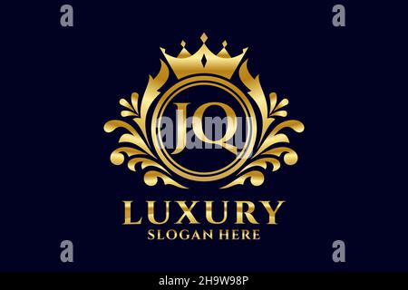 JQ lettre Royal Luxury logo modèle dans l'art vectoriel pour les projets de marque de luxe et d'autres illustrations vectorielles. Illustration de Vecteur