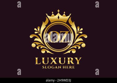 MODÈLE DE logo OZ Letter Royal Luxury dans une illustration vectorielle pour les projets de marque de luxe et autres illustrations vectorielles. Illustration de Vecteur