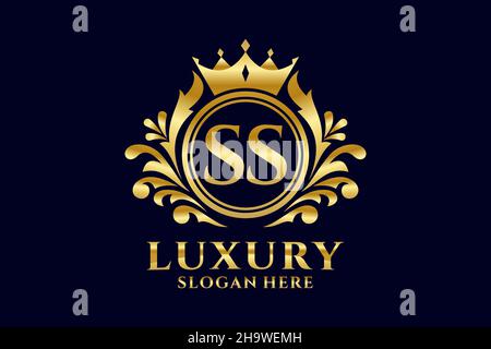 Modèle de logo SS Letter Royal Luxury en illustration vectorielle pour les projets de marque de luxe et autres illustrations vectorielles. Illustration de Vecteur