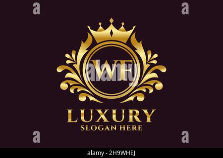 WF lettre Royal Luxury logo modèle en illustration vectorielle pour les projets de marque de luxe et autres illustrations vectorielles. Illustration de Vecteur