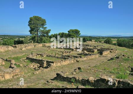 Ville ibérique d'Ullastret dans la région de Baix Empordà, province de Gerona, Catalogne, Espagne Banque D'Images