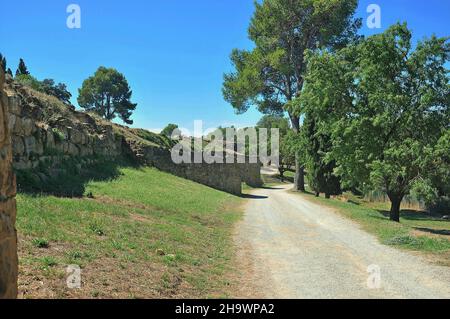 Ville ibérique d'Ullastret dans la région de Baix Empordà, province de Gerona, Catalogne, Espagne Banque D'Images