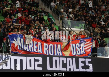 Austin, Texas, États-Unis.8 décembre 2021: Supporters lors d'un match international de football amical entre le Mexique et le Chili le 8 décembre 2021 à Austin, Texas.(Credit image: © Scott Coleman/ZUMA Press Wire) Credit: ZUMA Press, Inc./Alamy Live News Banque D'Images