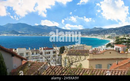 Au sud de la baie de Cannes sur la Côte d'Azur Banque D'Images