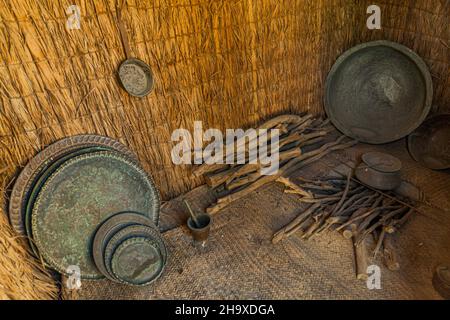 DUBAI, Émirats Arabes Unis - 18 JANVIER 2018 : exposition d'une habitation traditionnelle dans le musée de Dubaï, dans le fort Al Fahidi à Dubaï, Émirats Arabes Unis Banque D'Images