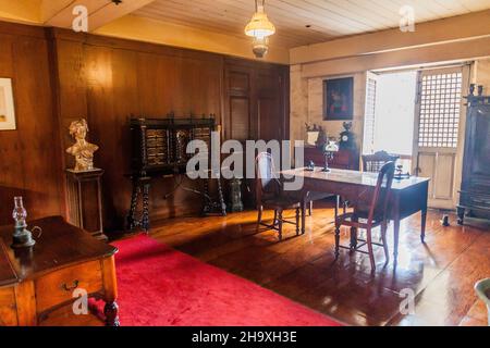 MANILLE, PHILIPPINES - 27 JANVIER 2018 : intérieur de la maison coloniale Casa Manila dans le quartier Intramuros de Manille. Banque D'Images