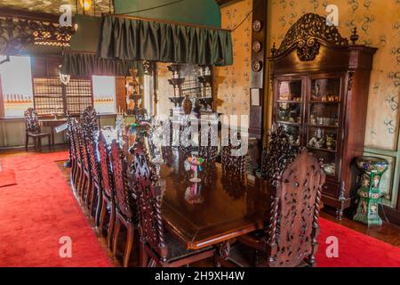 MANILLE, PHILIPPINES - 27 JANVIER 2018 : intérieur de la maison coloniale Casa Manila dans le quartier Intramuros de Manille. Banque D'Images