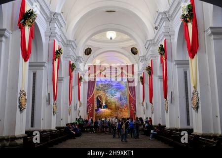 Guatemala Antigua Guatemala - Iglesia de la Merced - Église catholique scène biblique Banque D'Images