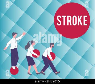 Légende de texte présentant le contour.Concept d'affaires patients perdant conscience en raison de flux de sang faible Illustration médicale du Groupe apportant leurs propres Banque D'Images