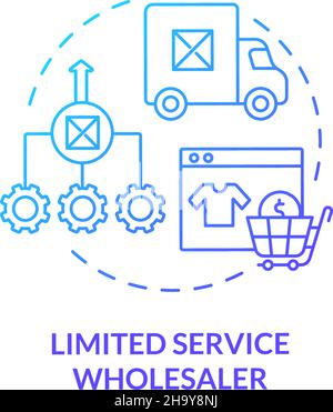 Icône de concept de gradient bleu pour les grossistes en services limités Illustration de Vecteur