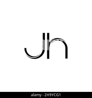 Monogramme JH logo avec gabarit de conception moderne arrondi en tranches isolé sur fond blanc Illustration de Vecteur