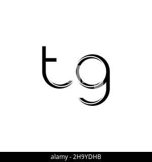 Logo TG monogramme avec modèle de conception moderne à tranche arrondie isolé sur fond blanc Illustration de Vecteur