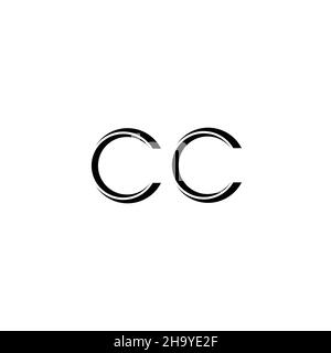 CC logo monogramme avec un modèle de conception moderne à bords arrondis, isolé sur fond blanc Illustration de Vecteur