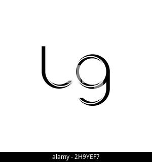 Logo LG monogramme avec modèle de conception moderne arrondi en tranches isolé sur fond blanc Illustration de Vecteur