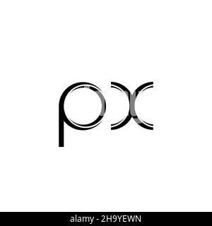 Monogramme PX logo avec modèle de conception moderne arrondi en tranches isolé sur fond blanc Illustration de Vecteur