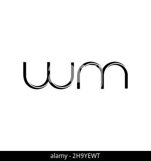 Logo WM monogramme avec modèle de conception moderne à bords arrondis, isolé sur fond blanc Illustration de Vecteur