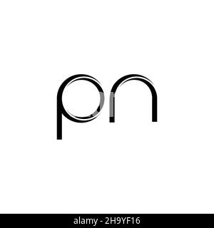 PN logo monogramme avec modèle de conception moderne à coin arrondi isolé sur fond blanc Illustration de Vecteur