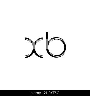 Logo XB monogramme avec modèle de conception moderne à bords arrondis, isolé sur fond blanc Illustration de Vecteur