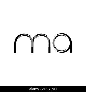 LOGO MA monogramme avec gabarit de conception moderne arrondi en tranches isolé sur fond blanc Illustration de Vecteur