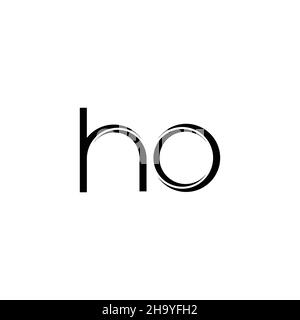 HO logo monogramme avec tranche arrondie modèle de conception moderne isolé sur fond blanc Illustration de Vecteur