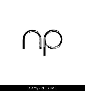 Monogramme NP logo avec modèle de conception moderne à bords arrondis, isolé sur fond blanc Illustration de Vecteur