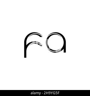 Monogramme FA logo avec gabarit de conception moderne arrondi en tranches isolé sur fond blanc Illustration de Vecteur