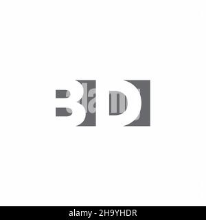 Monogramme BD avec modèle de style espace négatif isolé sur fond blanc Illustration de Vecteur